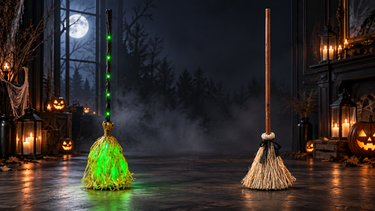 NORAVELI Halloween collection with Green-Light and Classic Moving Witch Brooms